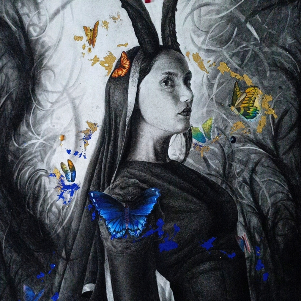 Realistic sketch  Horned witch